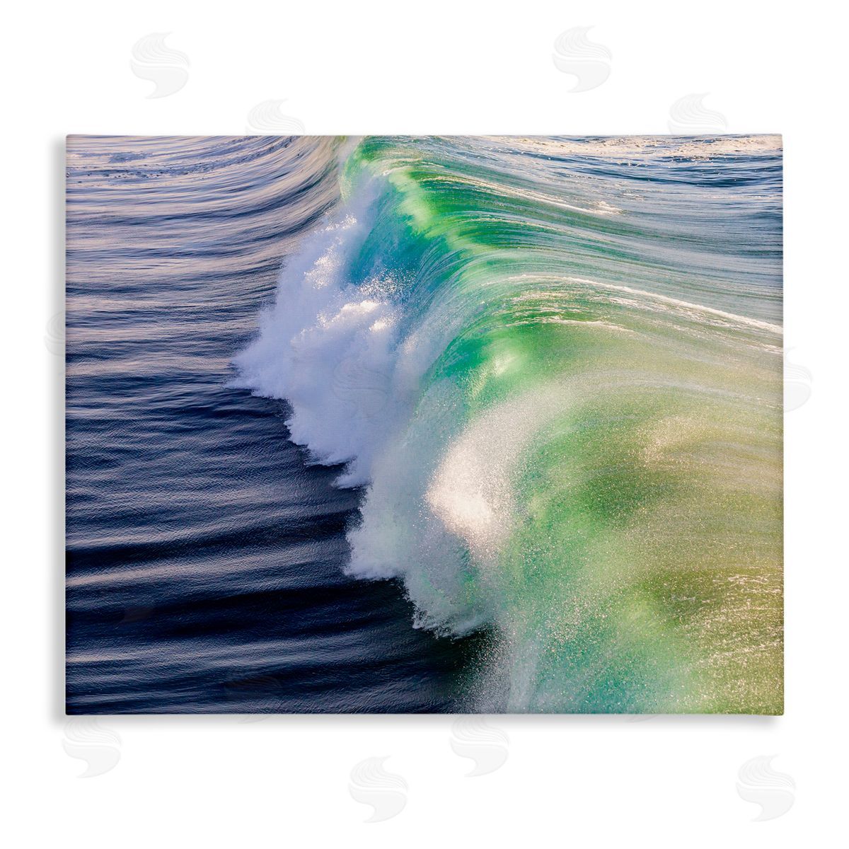 Jeff Poe Photography Rolling Sea Waves Deep Ocean Water Photography Stretched Canvas Wall Art Print