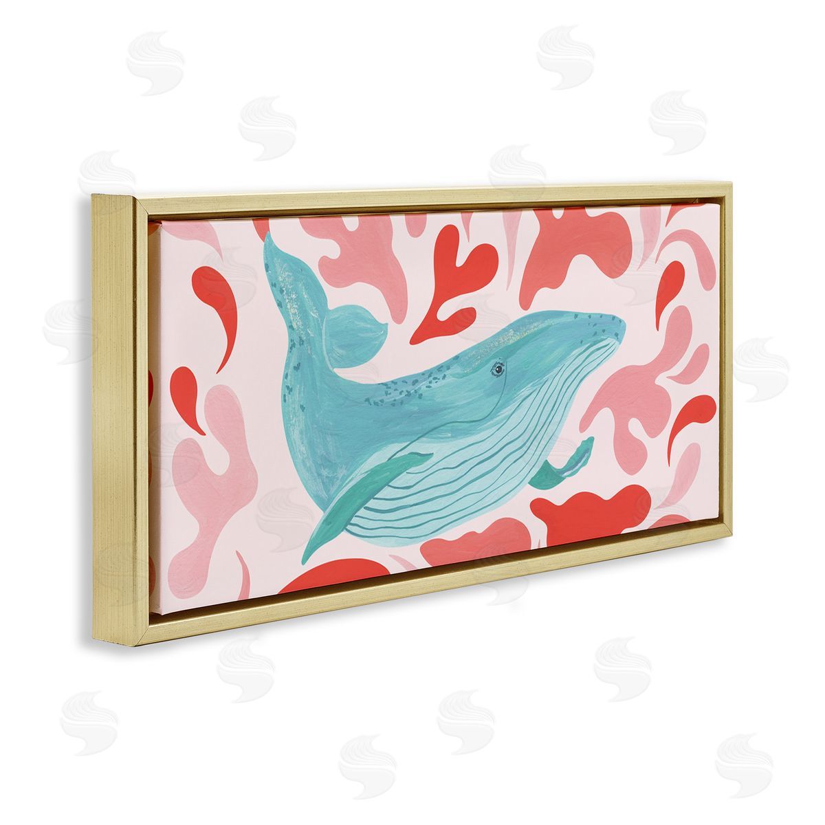 Aralma Nautical Whale Pink Abstract Shapes Pattern 
