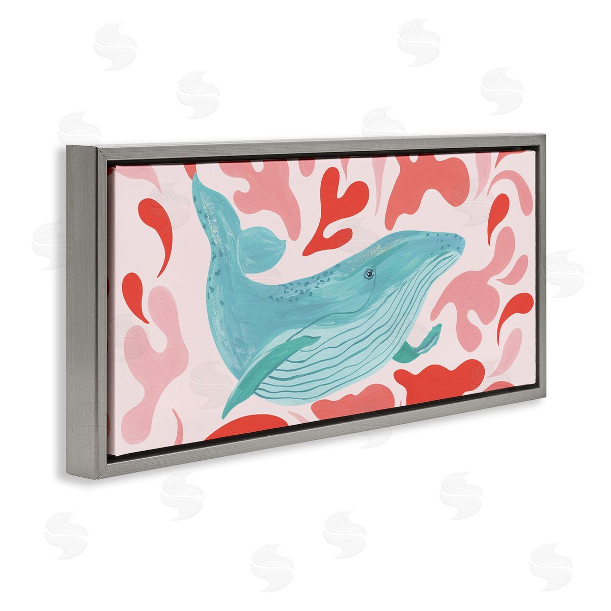Aralma Nautical Whale Pink Abstract Shapes Pattern 