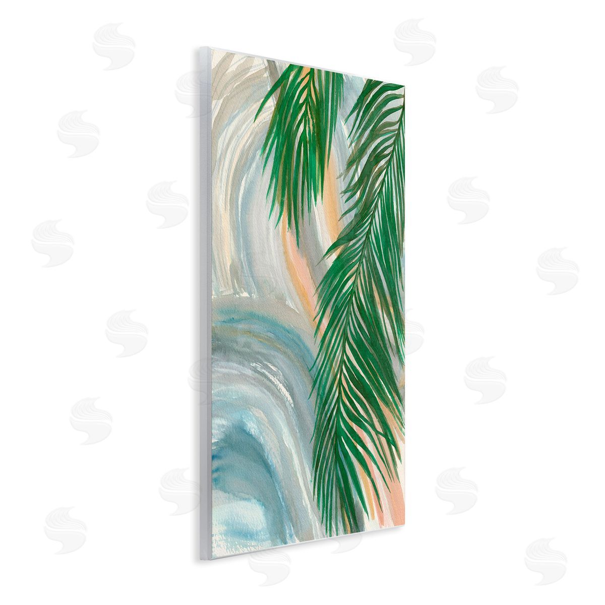 Elvira Errico Tropical Palm Tree Leaves Close Up Swirl Pattern  Wall Plaque Art Print