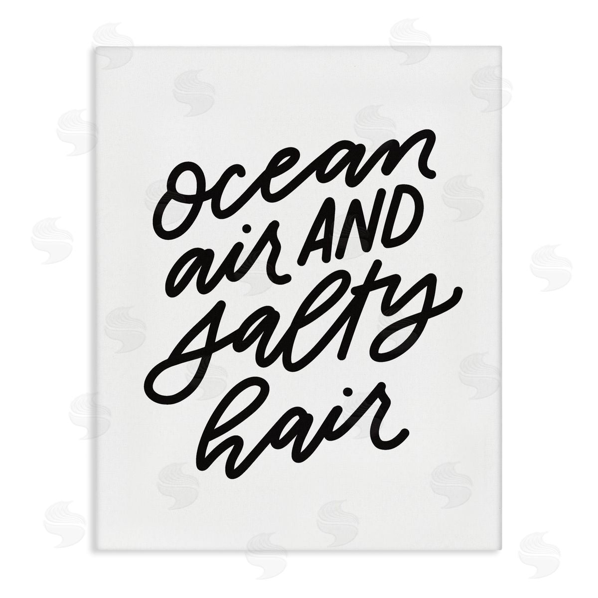 Leah Bisch Ocean Air Salty Hair Beach Lover Calligraphy  Stretched Canvas Wall Art Print