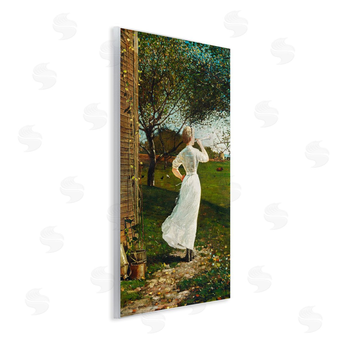 Lettered and Lined Classic Woman Instrument Rural Vintage House Painting Wall Plaque Art Print