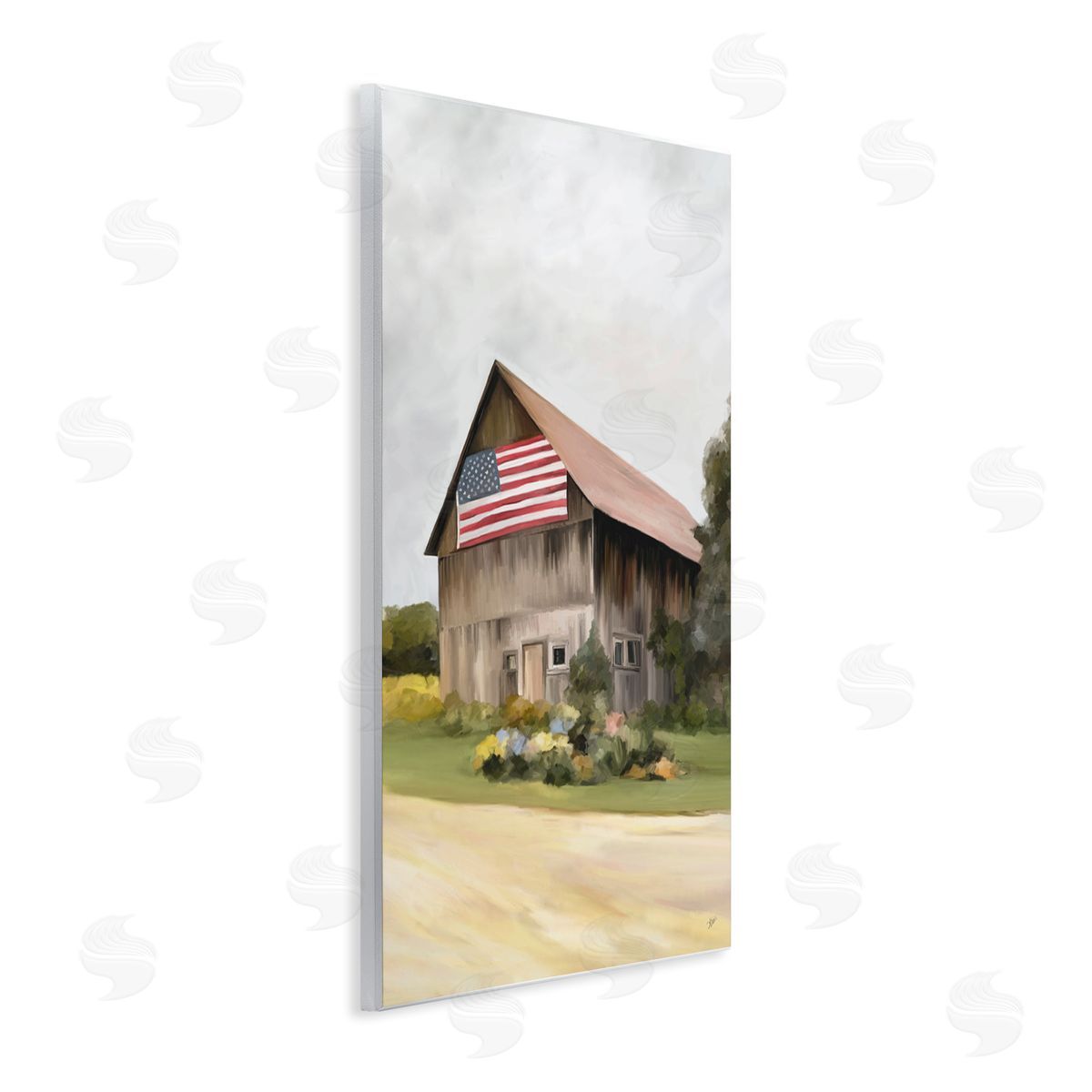 Amy Hall Rural Americana Home Countryside Farm Flag Painting Wall Plaque Art Print