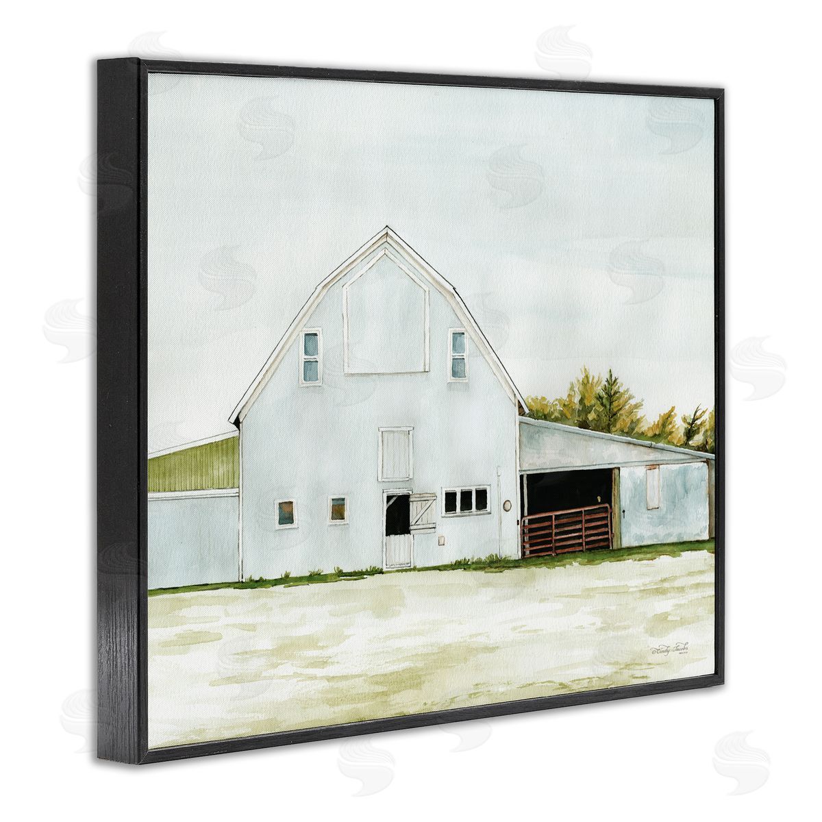 Cindy Jacobs Countryside Barn Rural Farmland Field Landscape  Black Framed Giclee Wall Art Print