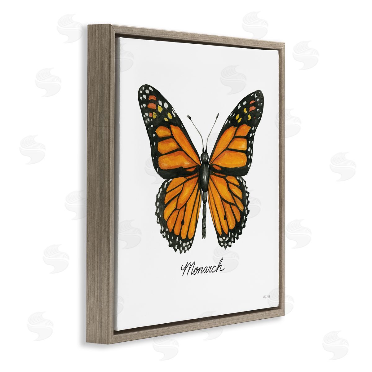Cindy Jacobs Monarch Butterfly Casual Insect Wildlife Design Brown Floating Frame Canvas Wall Art Print