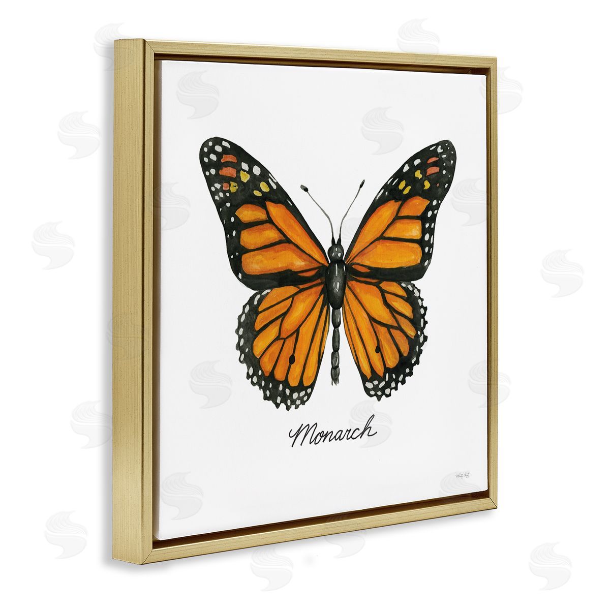 Cindy Jacobs Monarch Butterfly Casual Insect Wildlife Design Gold Floating Frame Canvas Wall Art Print