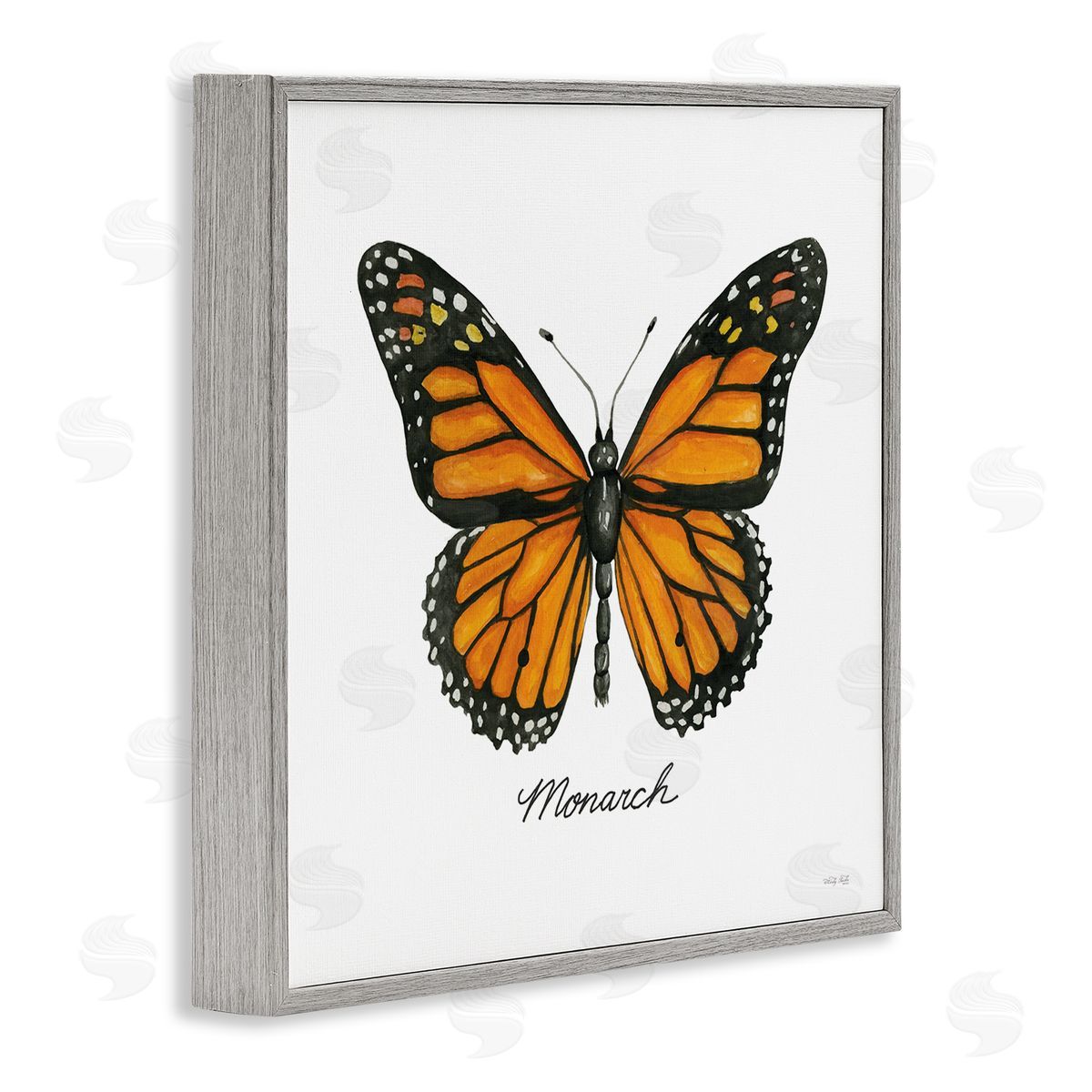 Cindy Jacobs Monarch Butterfly Casual Insect Wildlife Design Gray Framed Glicee Wall Art Print