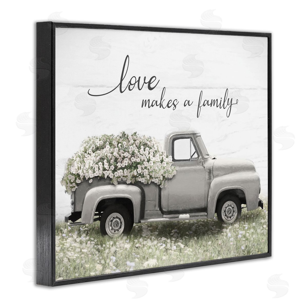 Lori Deiter Love Makes Family Flower Blossom Filled Truck  Black Framed Giclee Wall Art Print