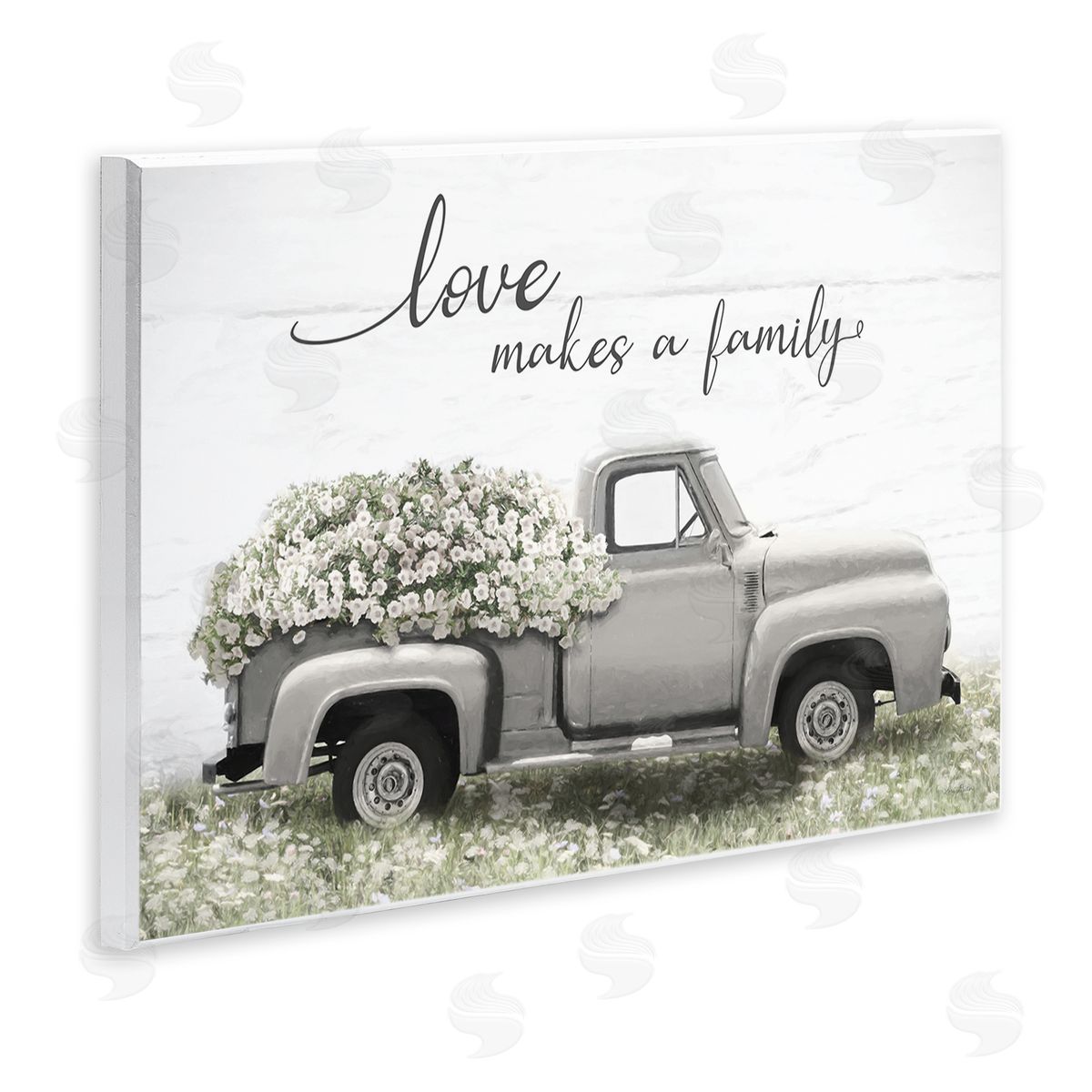 Lori Deiter Love Makes Family Flower Blossom Filled Truck  Wall Plaque Art Print
