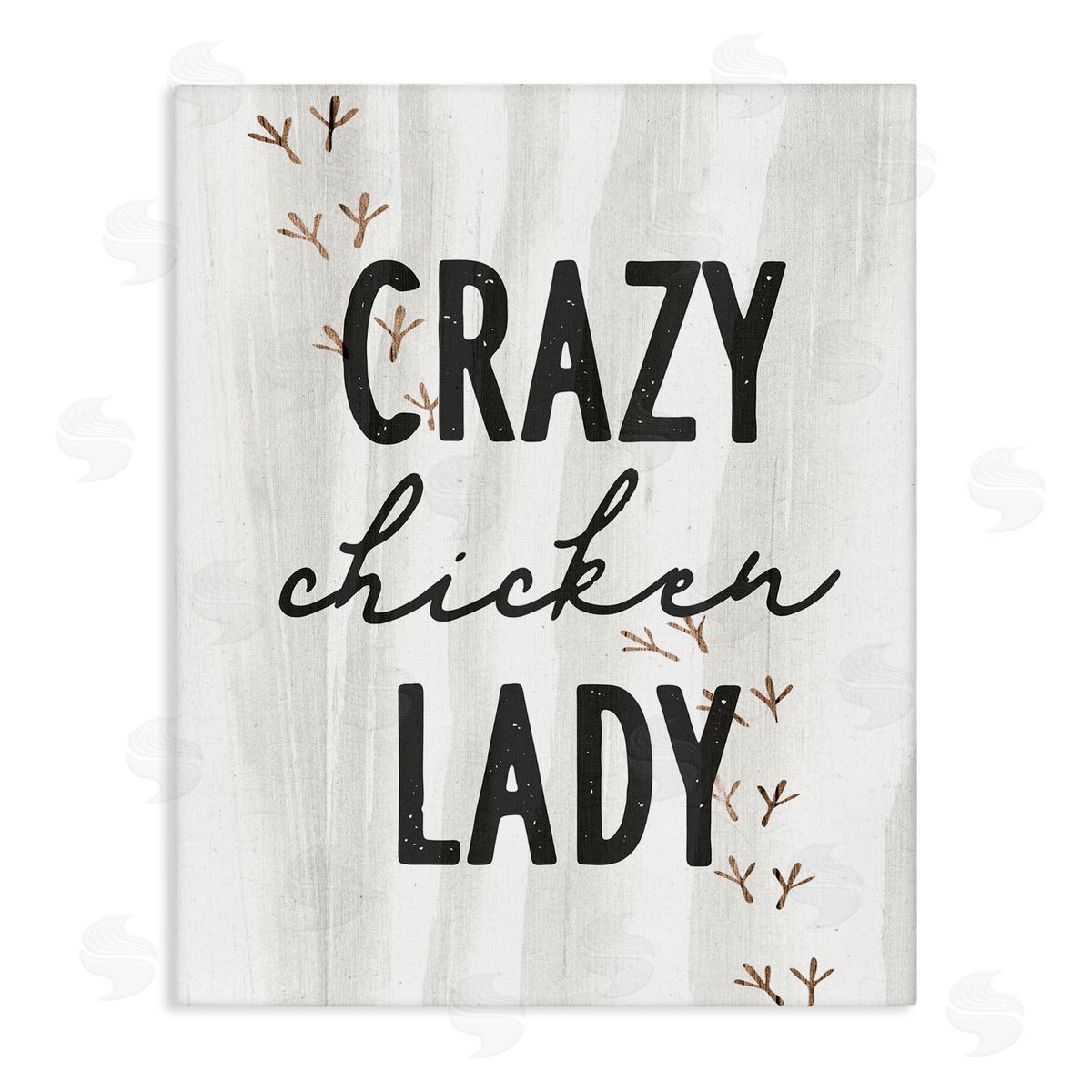 Stupell Studio Crazy Chicken Lady Country Rustic Farm Stretched Canvas Wall Art Print