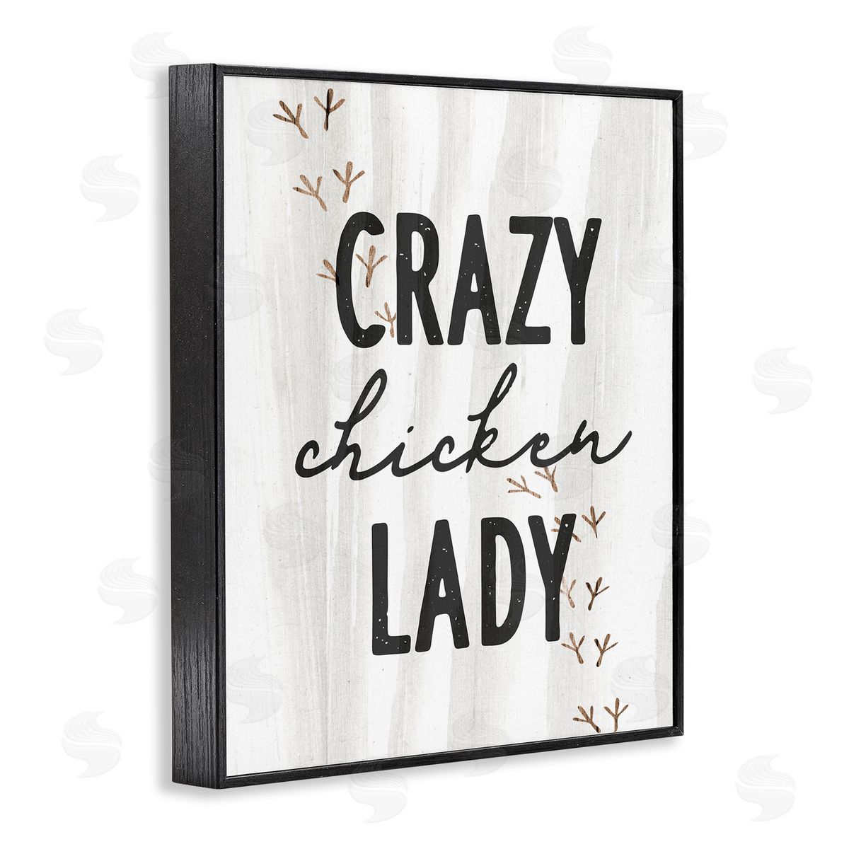 Stupell Studio Crazy Chicken Lady Country Rustic Farm Black Framed Giclee Wall Art Print