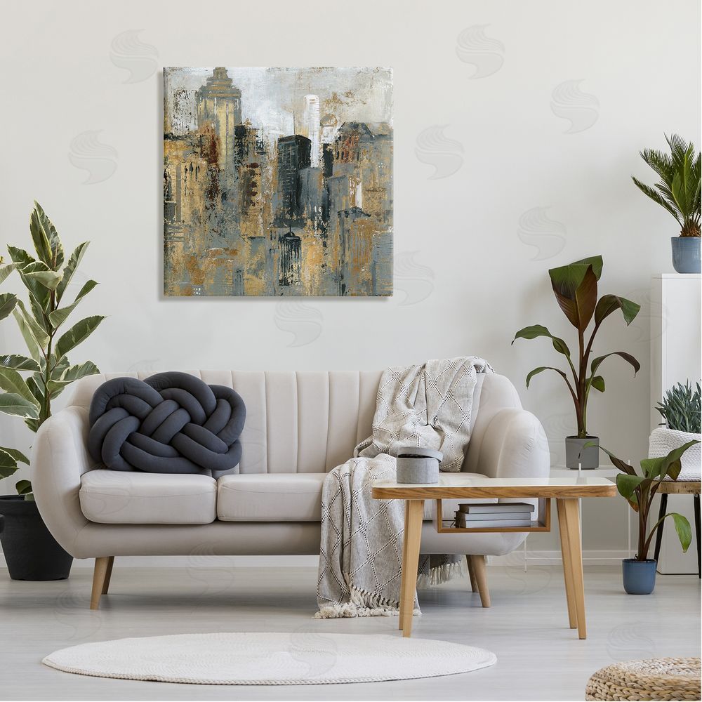 Carol Robinson Abstract Cityscape Urban Buildings Modern Architecture Canvas Wall Art in Room
