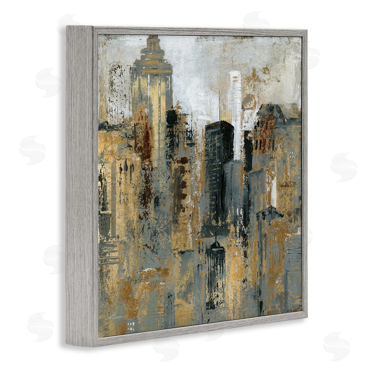 Carol Robinson Abstract Cityscape Urban Buildings Modern Architecture Gray Framed Glicee Wall Art Print