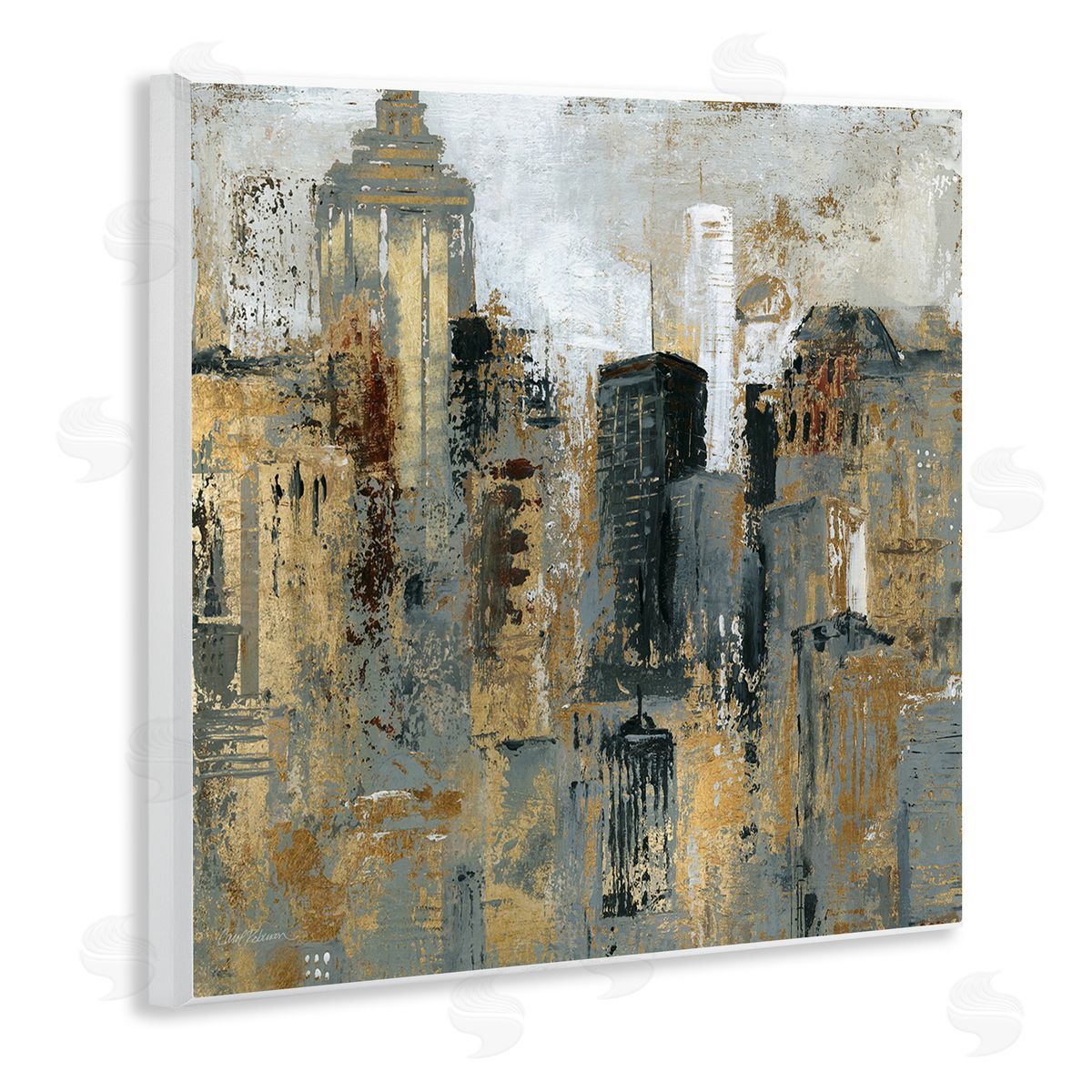 Carol Robinson Abstract Cityscape Urban Buildings Modern Architecture Wooden Wall Plaque Art Print