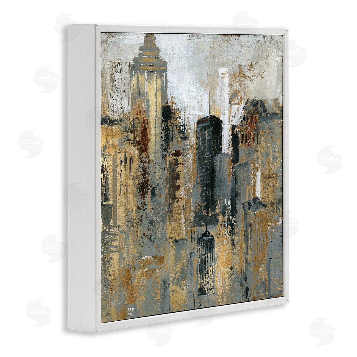 Carol Robinson Abstract Cityscape Urban Buildings Modern Architecture White Framed Glicee Wall Art Print