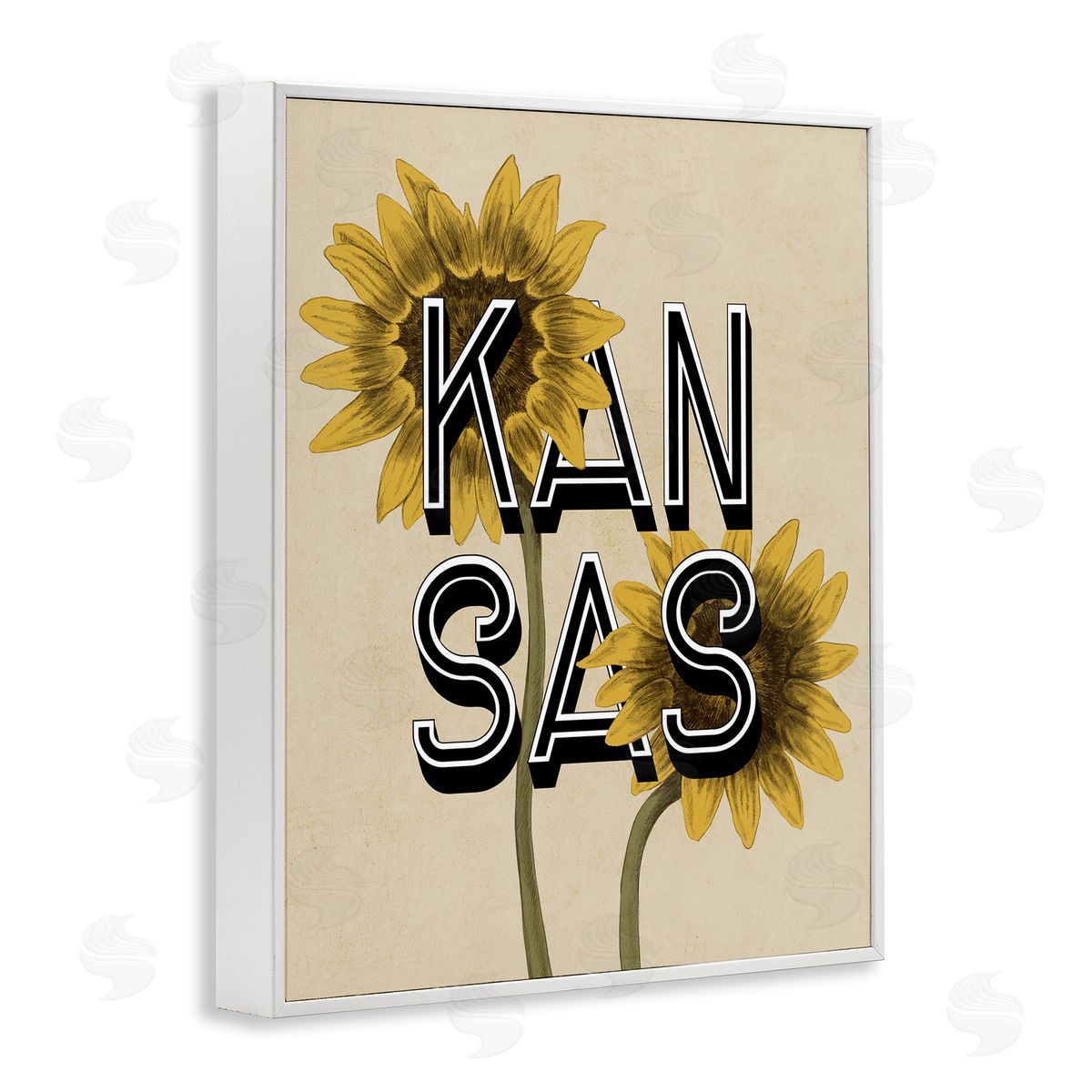 Stupell Studio Kansas Sunflowers Blossoms State Flower Botanicals  White Framed Giclee Wall Art Print