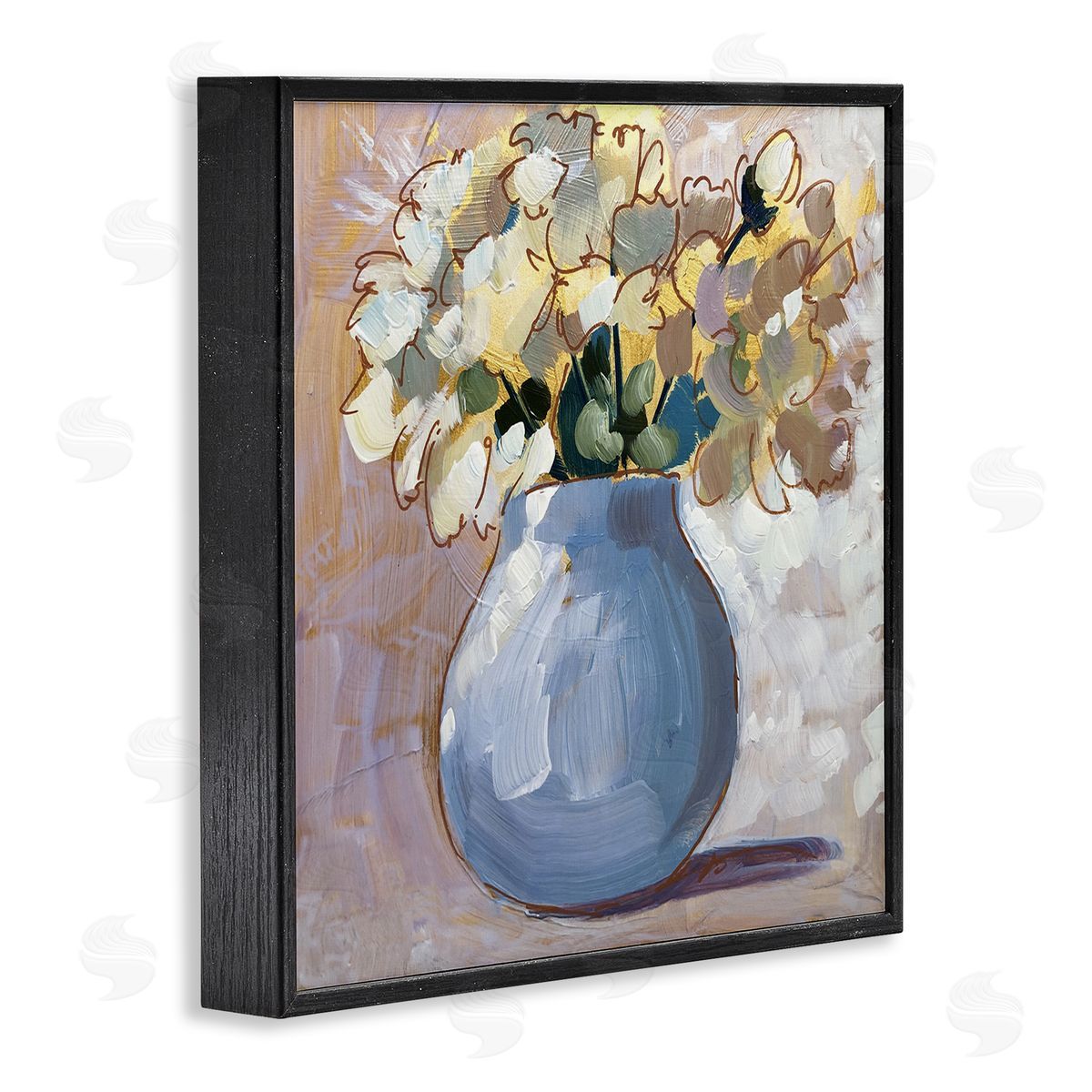 Sue Riger Layered Flower Arrangement Blossoms Bouquet Painting  Black Framed Glicee Wall Art Print