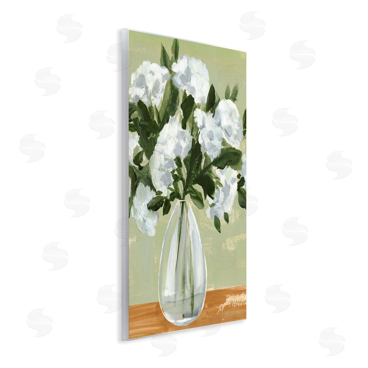 Annie Warren Casual White Floral Arrangement Bouquet Still Life Wall Plaque Art Print