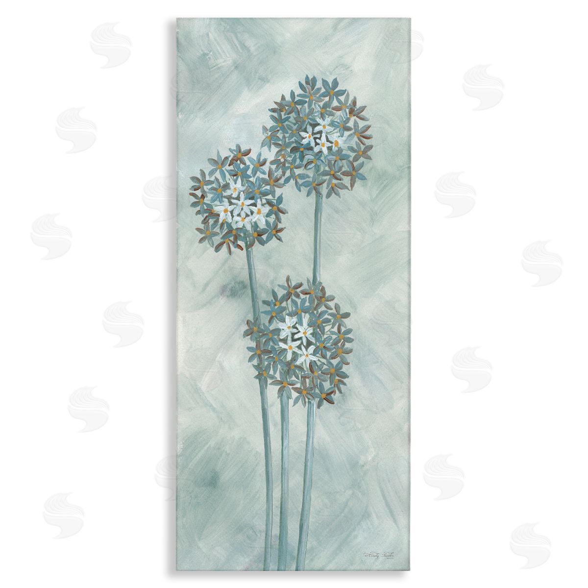 Cindy Jacobs Three Dandelion Sprigs Casual Floral Petals Illustration