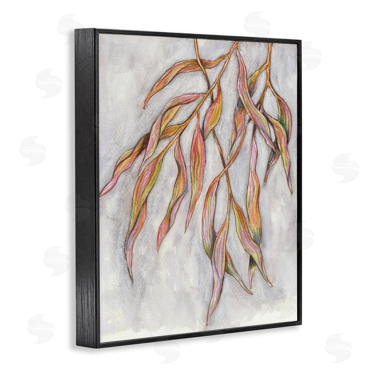 Elvira Errico Withering Leaves Botanicals Hanging Modern Watercolor Detail Black Framed Giclee Wall Art Print