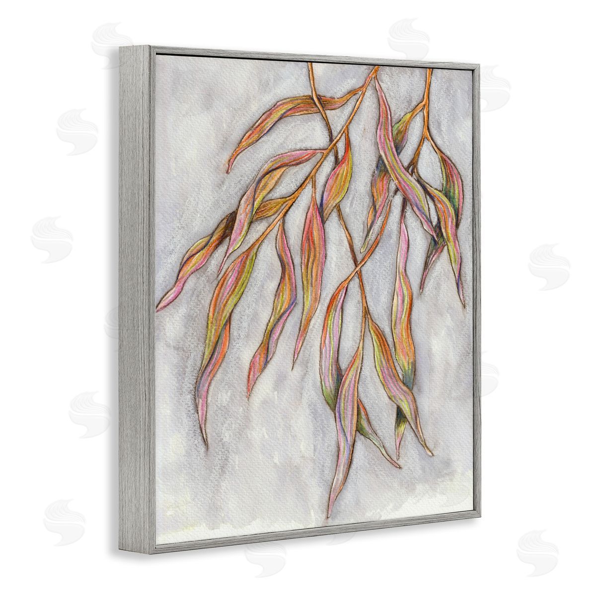 Elvira Errico Withering Leaves Botanicals Hanging Modern Watercolor Detail Gray Framed Giclee Wall Art Print