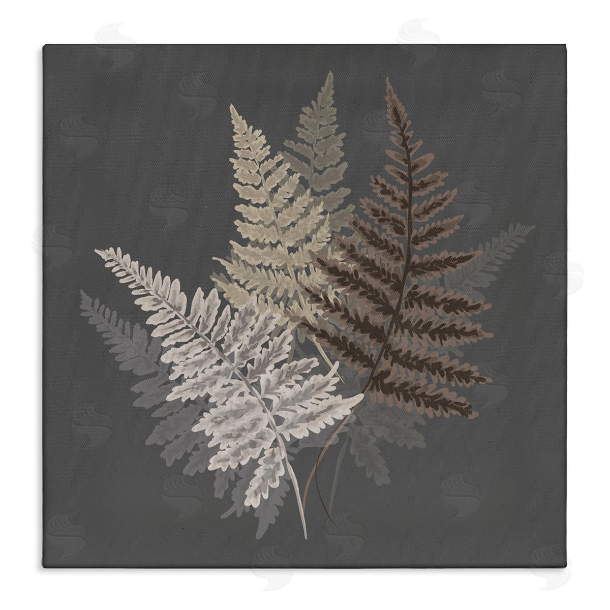House of Rose Fern Sprigs Leaves Layered Nature Earthy Botanicals  Stretched Canvas Wall Art Print