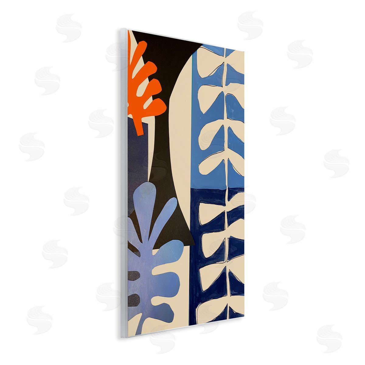 Deborah Velasquez Funky Plant Leaves Modern Abstract Cutout Silhouettes Wall Plaque Art Print