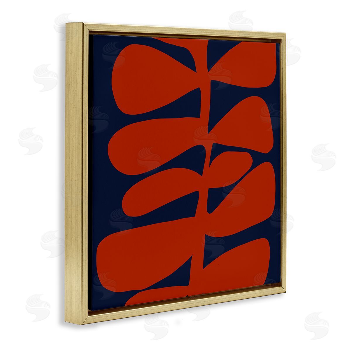 Deborah Velasquez Contemporary Plant Leaf Close Up Botanical Cutout Silhouette Gold Floating Frame Canvas Wall Art Print