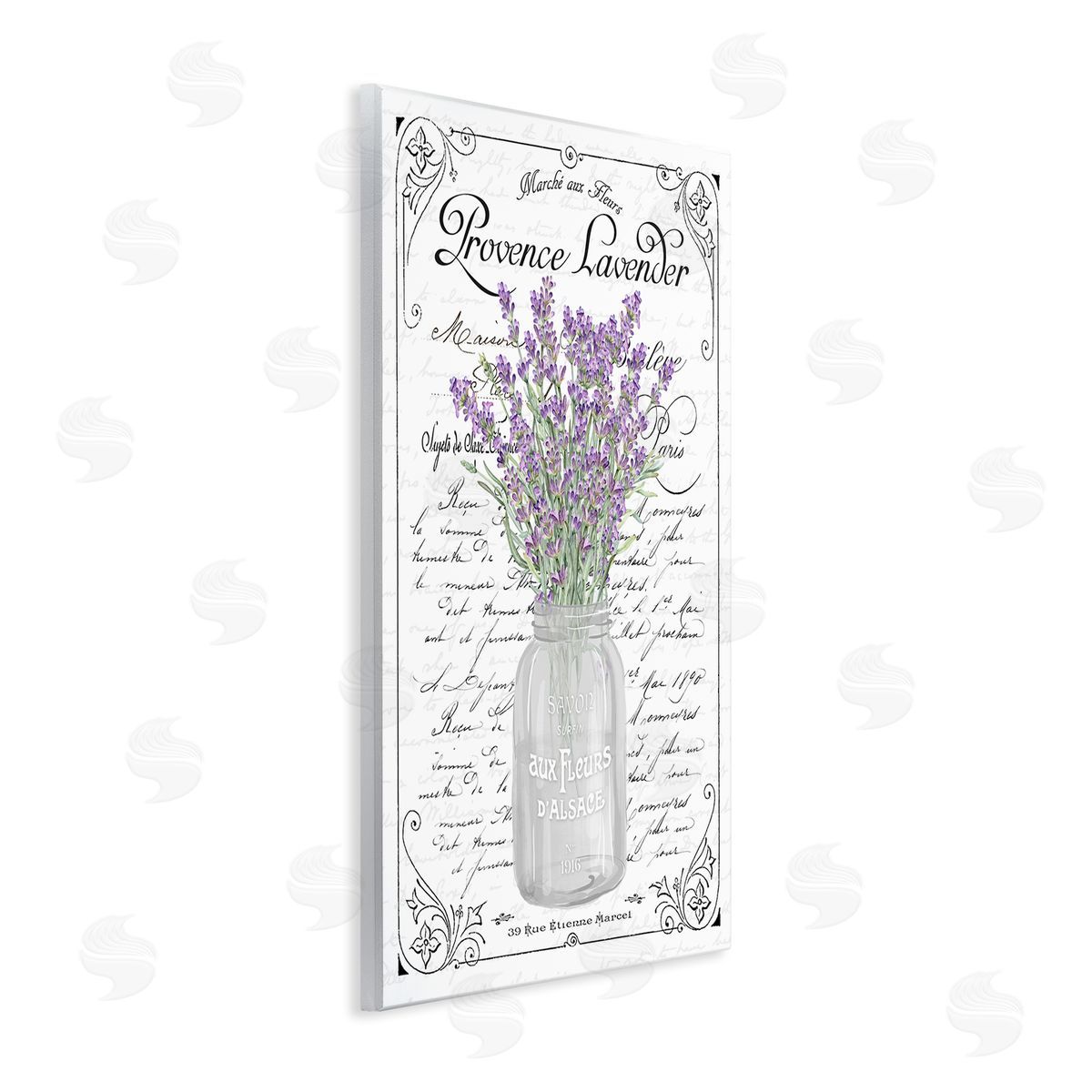 Lavender Ornate French Script Wood Plaque Wall Art, Home Decor by Lettered and Lined