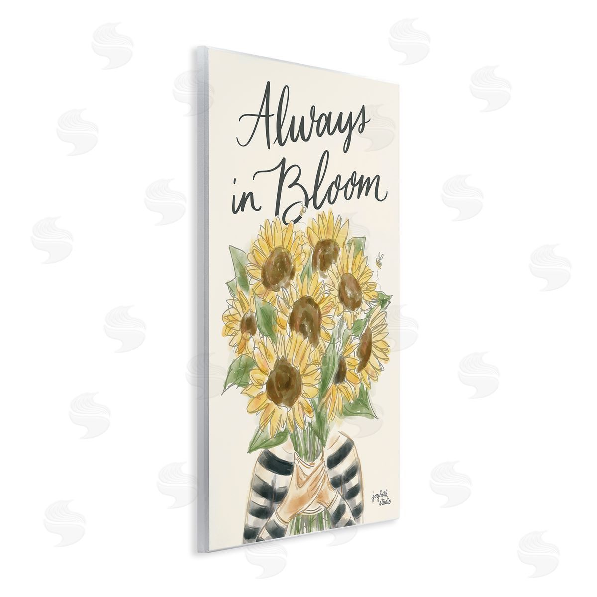 Jess Baskin Always In Bloom Person Holding Sunflowers Calligraphy  Wall Plaque Art Print