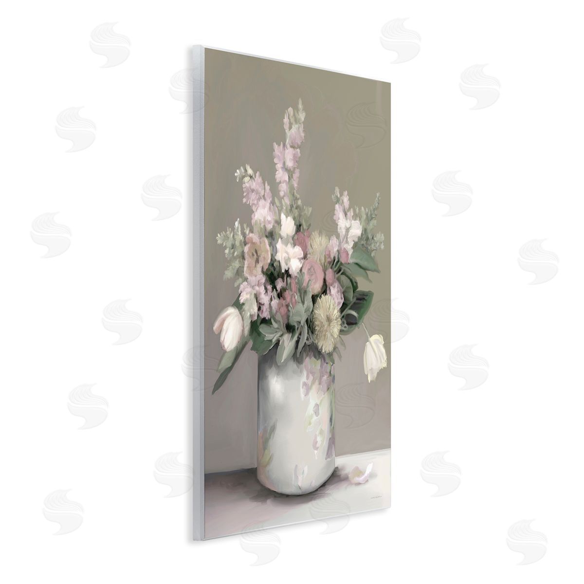 Kamdon Kreations Timeless Flower Bouquet Assorted Blossoms Patterned Vase Wall Plaque Art Print