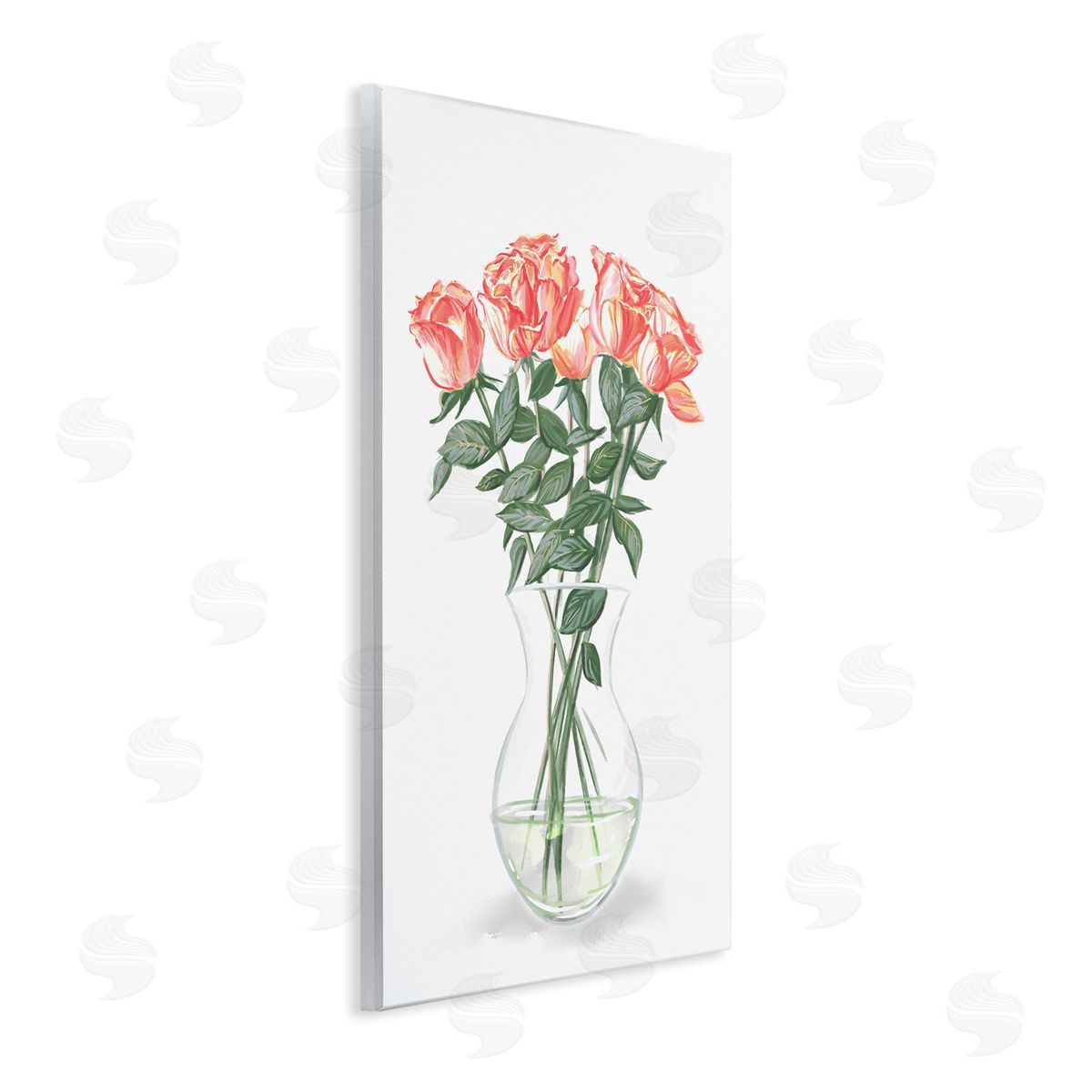 Ziwei Li Pink Rose Bouquet Glass Vase Still Life Wall Plaque Art Print