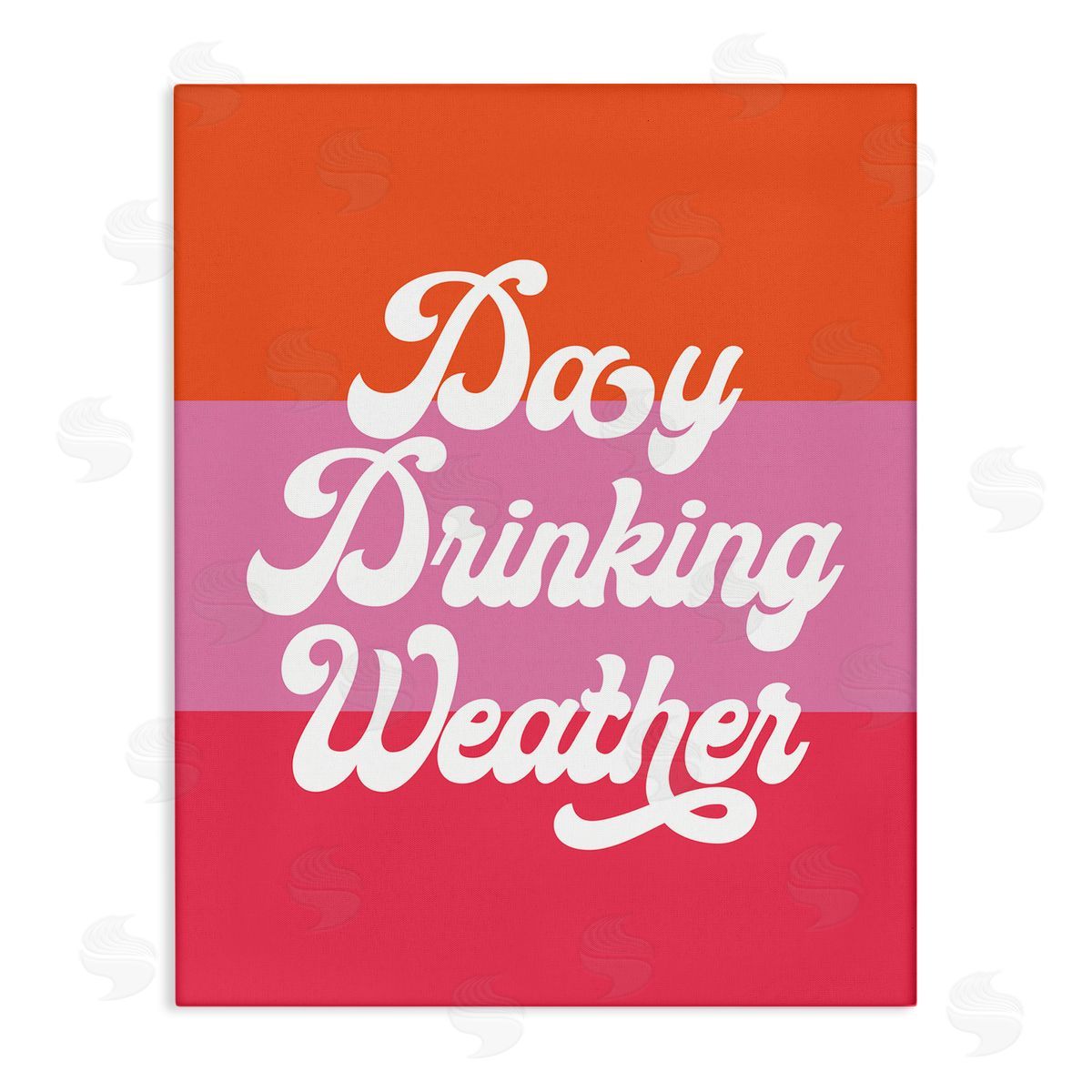 Stupell Studio Day Drinking Weather Summer Stripes Retro Typography  Stretched Canvas Wall Art Print