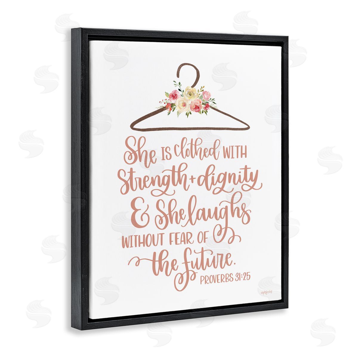 Imperfect Dust Proverbs Verse Uplifting Religious Calligraphy Floral Black Floating Frame Canvas Wall Art Print