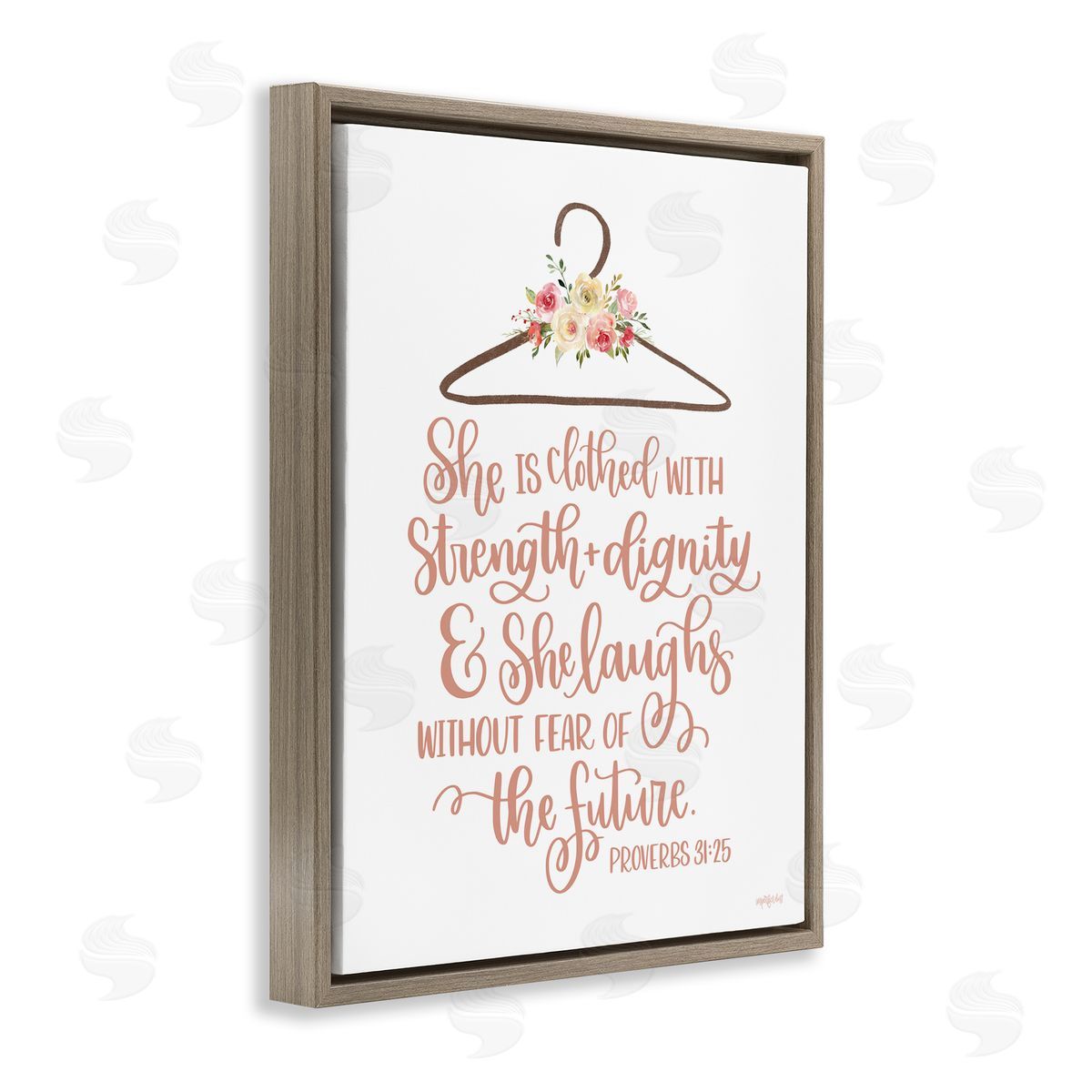 Imperfect Dust Proverbs Verse Uplifting Religious Calligraphy Floral Brown Floating Frame Canvas Wall Art Print