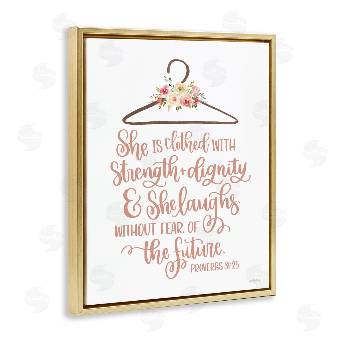 Imperfect Dust Proverbs Verse Uplifting Religious Calligraphy Floral Gold Floating Frame Canvas Wall Art Print