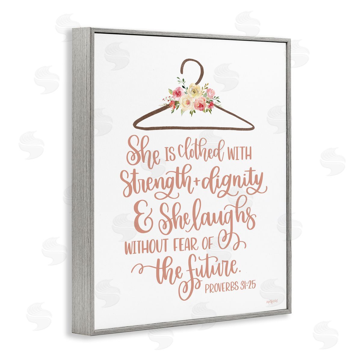Imperfect Dust Proverbs Verse Uplifting Religious Calligraphy Floral Gray Framed Giclee Wall Art Print