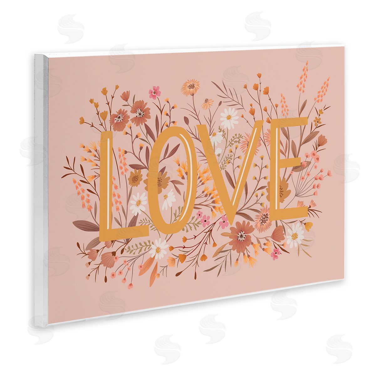 Heather McLaughlin Botanical Love Typography Delicate Floral Details  Wall Plaque Art Print