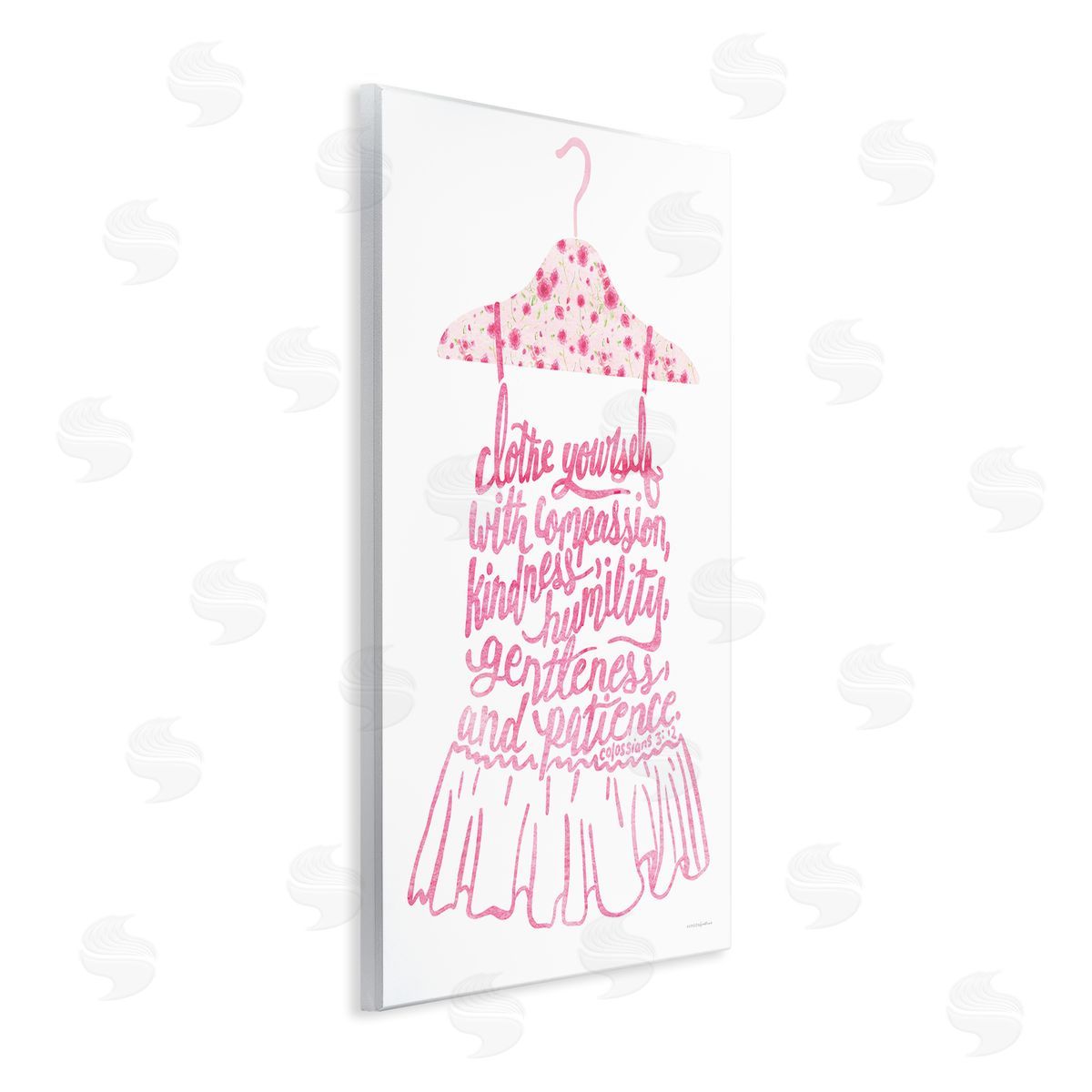 Kamdon Kreations Pink Stylish Uplifting Quote Religious Verse Calligraphy Wall Plaque Art Print