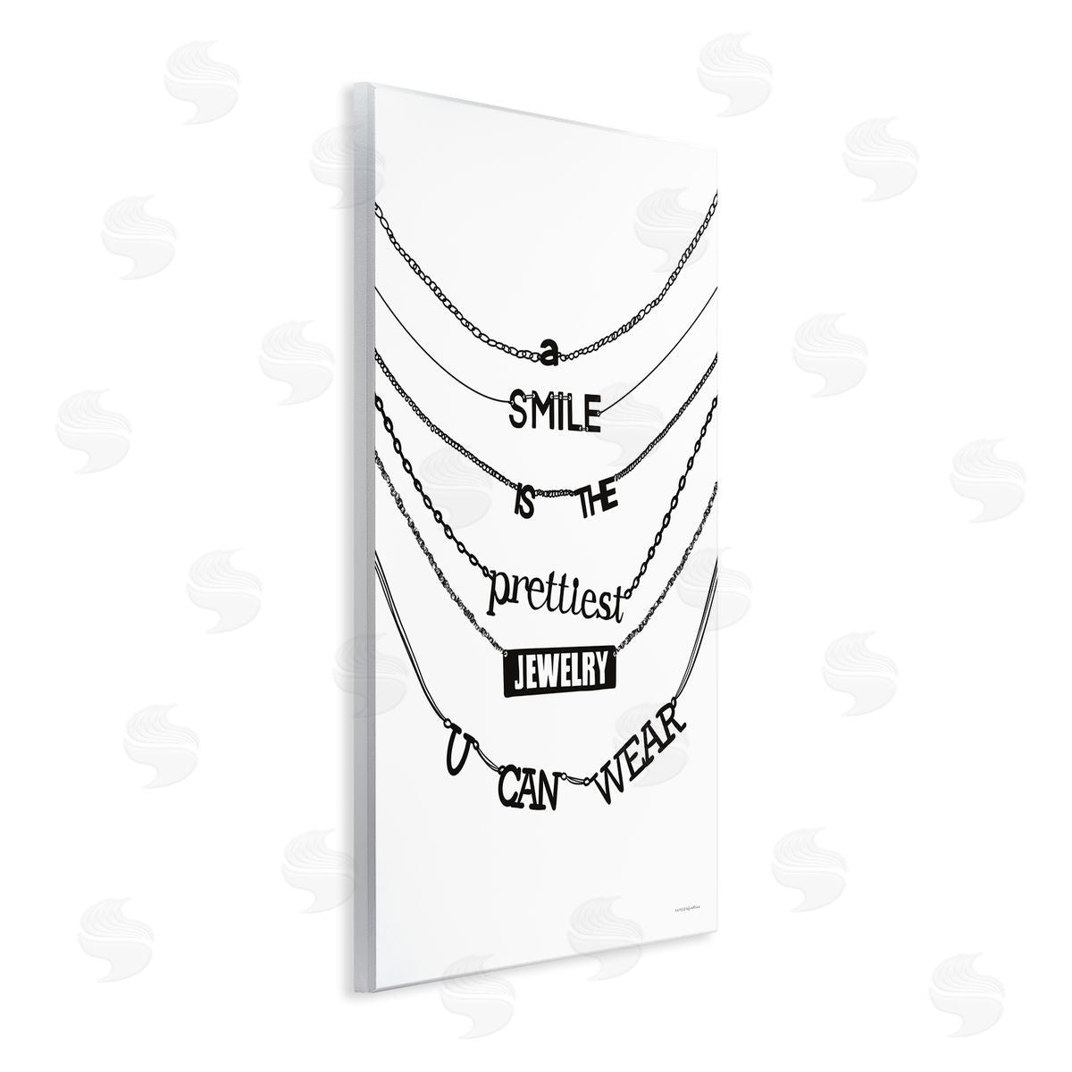 Kamdon Kreations Smile Glam Quote Chic Necklace Varied Text  Wall Plaque Art Print
