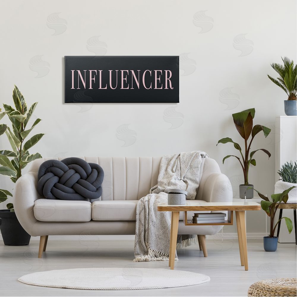 Stupell Studio Influencer Casual Chic Text Black Pink Design 