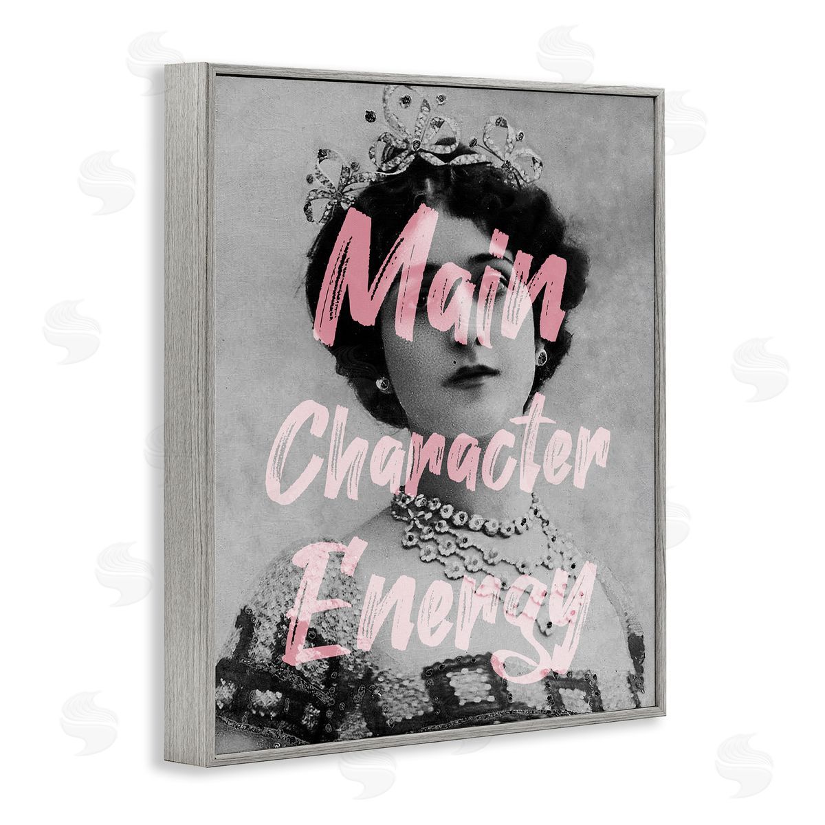 Stupell Studio Main Character Energy Trendy Pink Vintage Photography  Gray Framed Giclee Wall Art Print