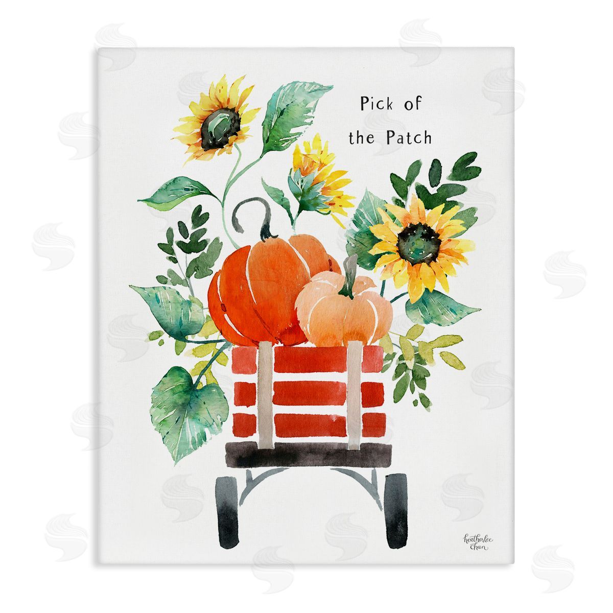 Heather Lee Chan Pick of the Patch Seasonal Autumn Plants Sunflowers Stretched Canvas Wall Art Print