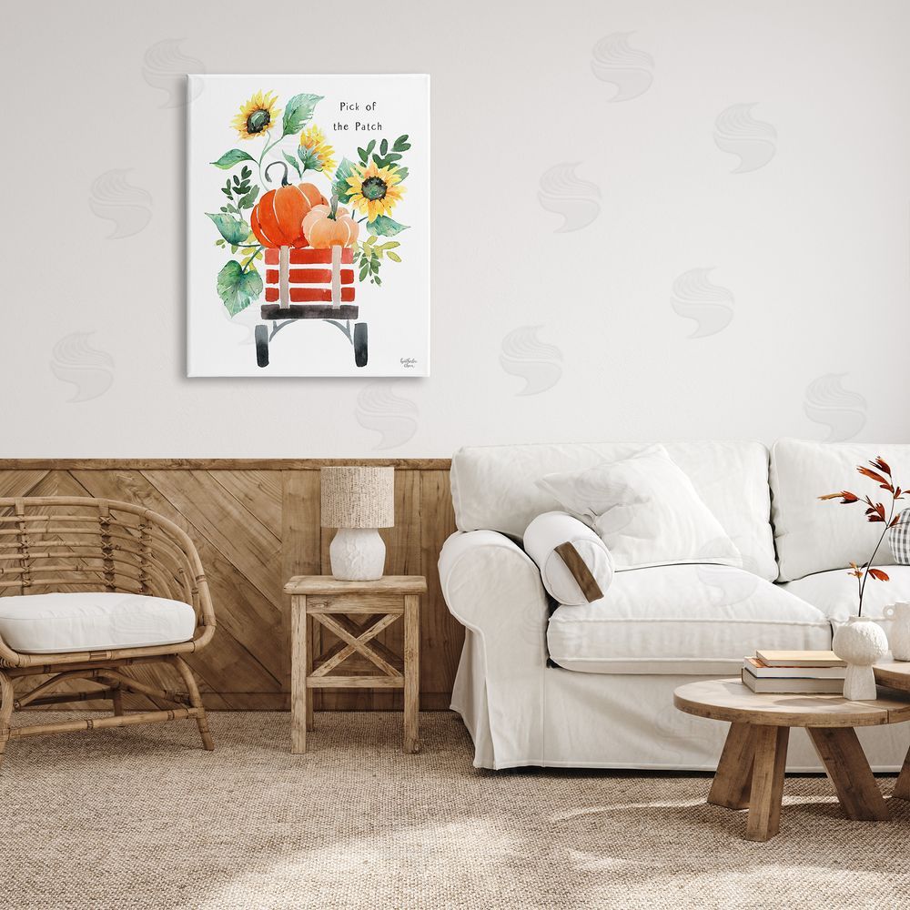 Heather Lee Chan Pick of the Patch Seasonal Autumn Plants Sunflowers Canvas Wall Art Print in Room