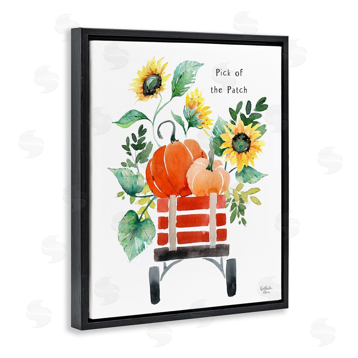 Heather Lee Chan Pick of the Patch Seasonal Autumn Plants Sunflowers Black Floating Frame Canvas Wall Art Print