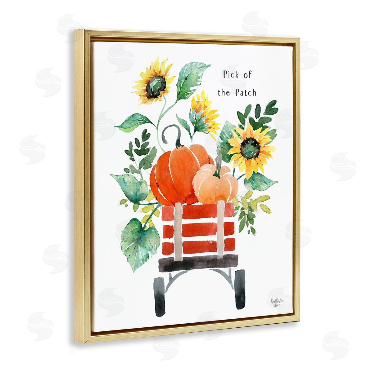 Heather Lee Chan Pick of the Patch Seasonal Autumn Plants Sunflowers Gold Floating Frame Canvas Wall Art Print