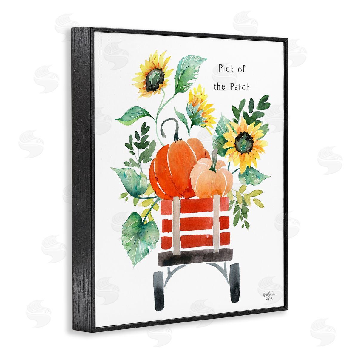 Heather Lee Chan Pick of the Patch Seasonal Autumn Plants Sunflowers Black Framed Giclee Wall Art Print