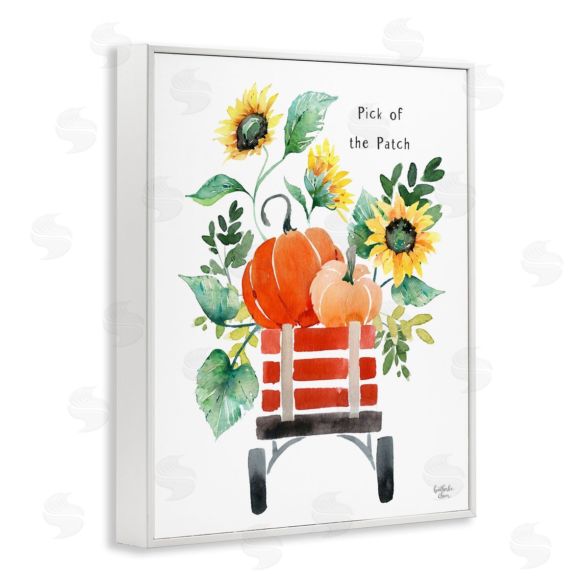 Heather Lee Chan Pick of the Patch Seasonal Autumn Plants Sunflowers White Framed Giclee Wall Art Print