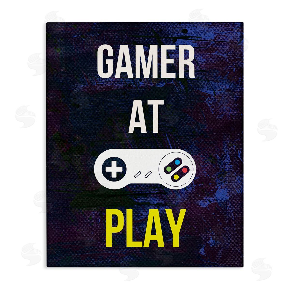 Annie Warren Gamer At Play Vivid Controller  Stretched Canvas Wall Art Print