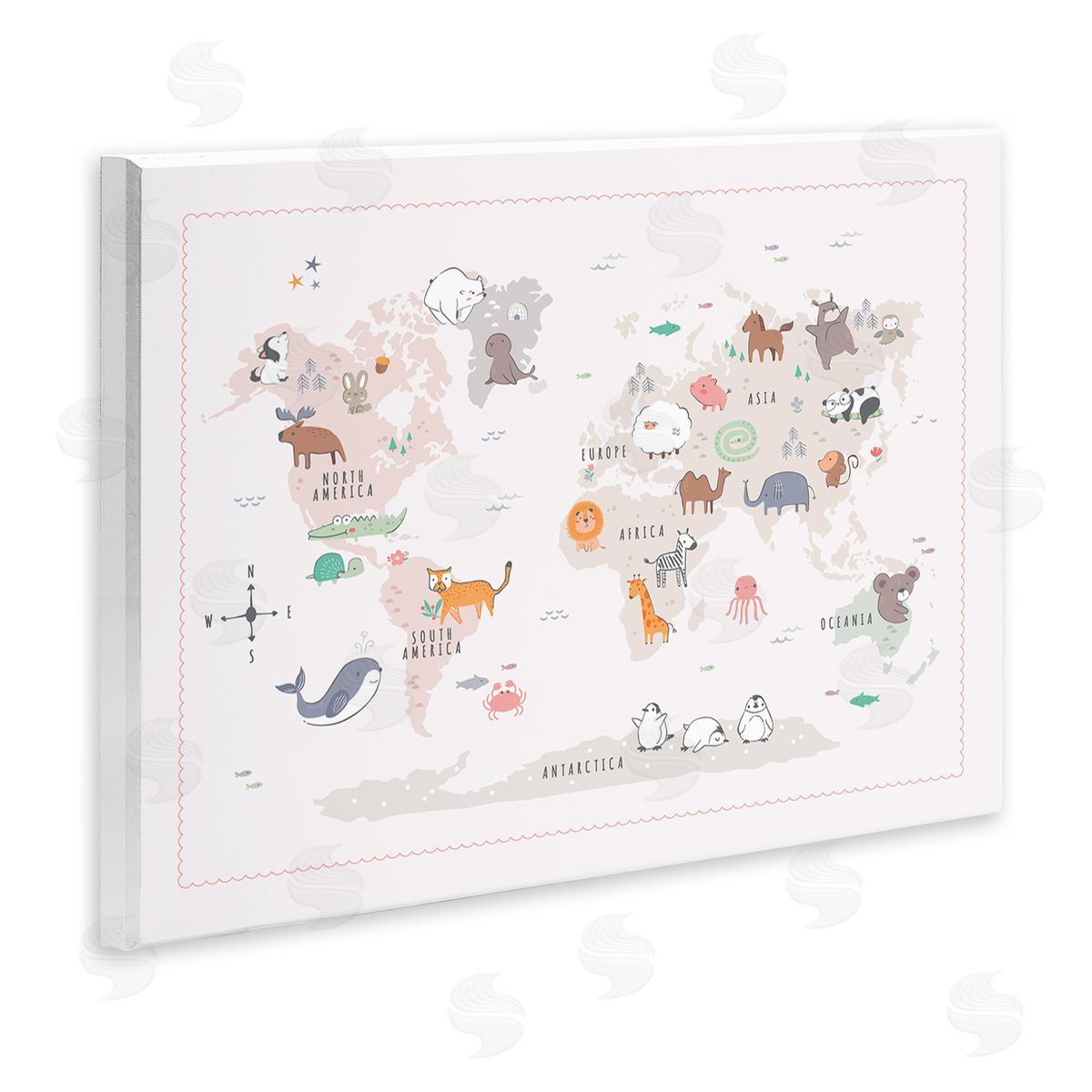 Andrea Jasid Grassi Native Wildlife Animals Countries World Map Education  Wall Plaque Art Print